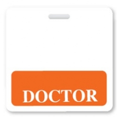 Horizontal Orange "DOCTOR" Badge Buddies (25/Pack)