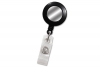 Black Badge Reel with Silver Sticker, Reinforced Vinyl Strap & Belt Clip, 25/pack
