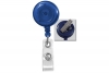 Translucent Blue Badge Reel with Clear Vinyl Strap & Swivel Spring Clip (25/pack)