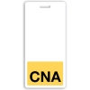Vertical Yellow Bar with Black Text "CNA" Badge Buddies (25/Pack)