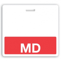 Horizontal Red "MD" Badge Buddies (25/Pack)