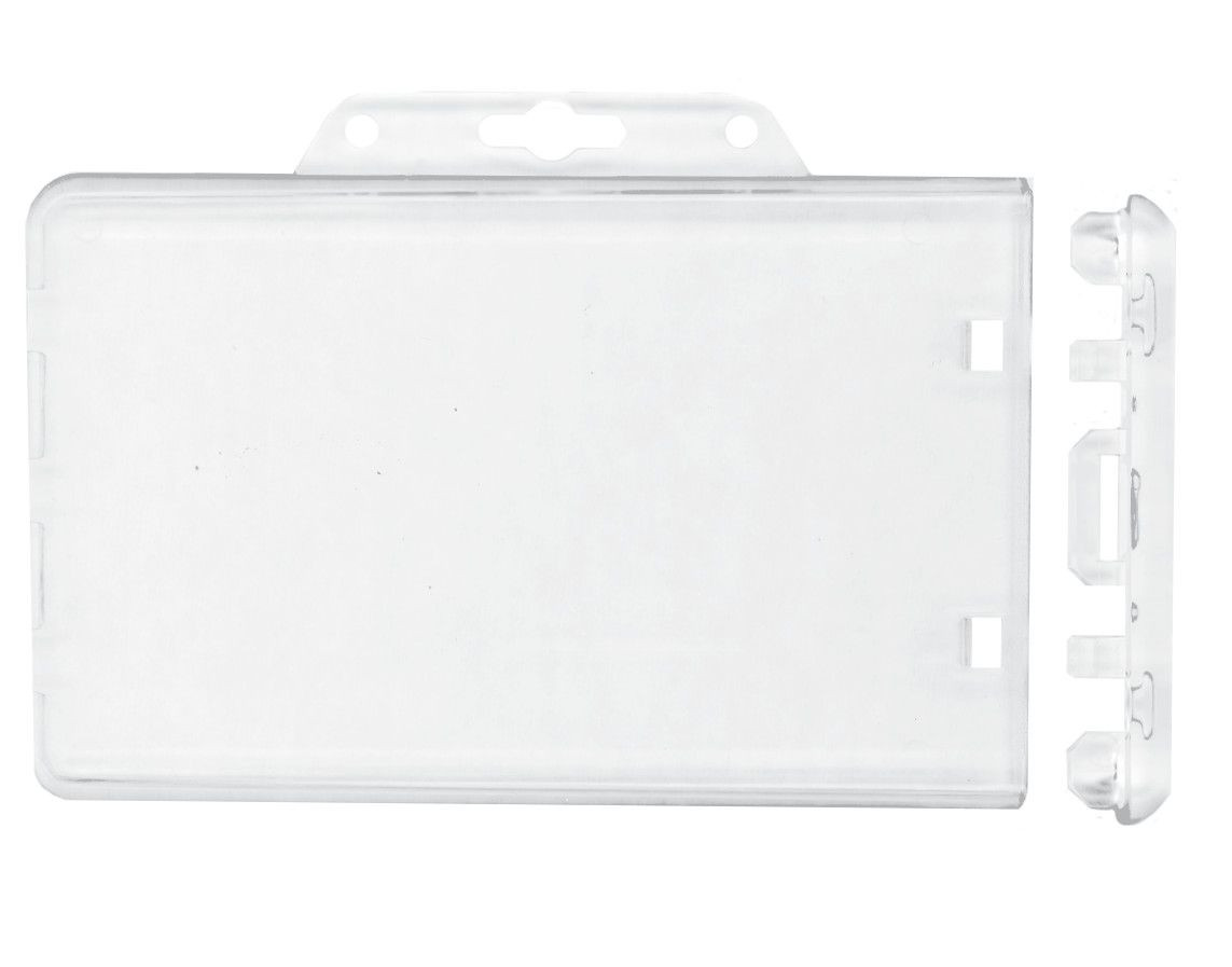 Clear Plastic Horizontal Permanent Locking Card Holder (50/pack)
