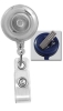 Clear round badge reel with strap and swivel clip, 25 per pack